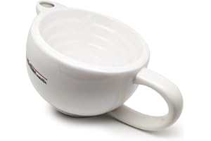The Goodfellas' smile Scuttle Shave Mug (WHITE) - Ceramic, Shaving Bowl That Keeps Lather Rich & Hot, Handmade Shave Bowl, Get a Barbershop Hot Shave At Home Daily, Great Gift