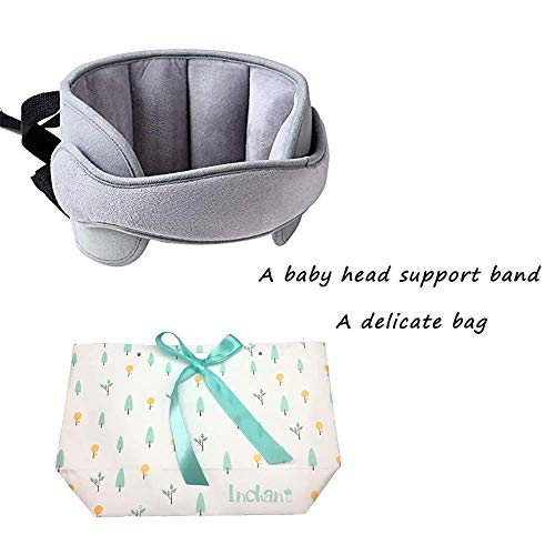 StoHua Baby Car Seat Head Support Band - Child Neck Relief Safe Sleep Positioner Toddler Car Seat Sleep Nap Aid Holder Band, Grey - Thumbnail 6