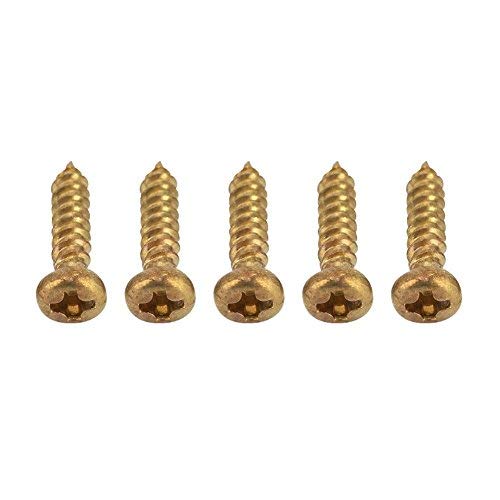50pcs Screws for Guitar,Chrome Mounting Screws for Guitar Machine Heads Tuning Pegs Tuners(Gold)