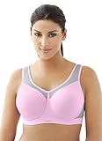 Glamorise Women's Plus Size High Impact Underwire Sport Bra, Pink/Grey, 42F