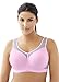 Glamorise Women's Plus Size Full Figure High Impact Wonderwire Sports Bra #9066, Pink/Grey