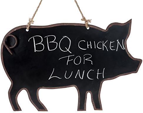 Vintage Metal Pig Chalkboard - Double Sided 17-3/4-in