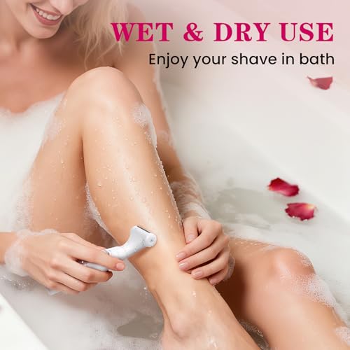 MAXGROOM Women’s Bikini Trimmer – All-in-One Waterproof Ladies’ Electric Razor & Shaver，Rechargeable Body Grooming Kit for Legs, Armpits, Face, Eyebrows & Bikini Line (White)