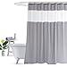 UFRIDAY Shower Curtain Grey and White 72 x 72 Inch, Fabric Shower Curtain with Window.Shower Curtain for Bathroom and Bathtubs,Machine Washable, Hotel Quality