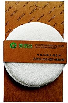 Exfoliating round dual texture cotton body scrubber,Massage Away Dead Skin Cells, Leaving Your Skin Glowing and Improve Blood Circulation - Essential Body Scrub