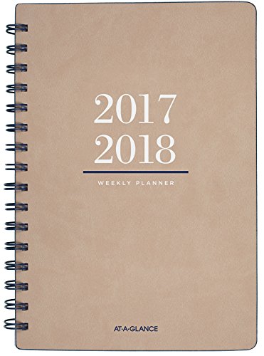 UPC 038576648685, AT-A-GLANCE Academic Weekly / Monthly Planner, July 2017 - July 2018, 5-1/2&quot; x 8-1/2&quot;, Collection, Tan/Blue (YP105A07)