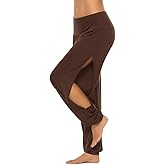 AvaCostume Womens Harem Yoga Pants Side Slit Sport Workout Sweatpants