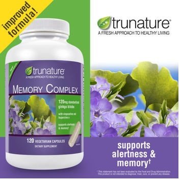 trunature Memory Complex with Ginkgo Biloba, 120 Vegetarian Capsules