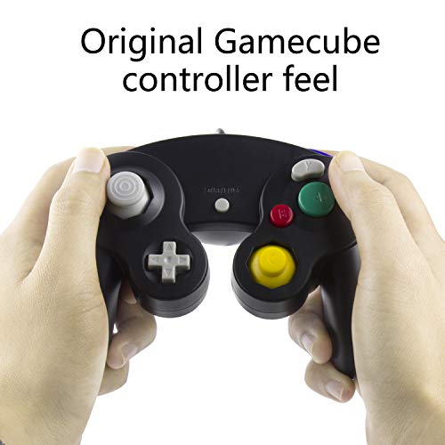 Diswoe GameCube controller, Classical wired NGC GameCube controller for Nintendo Wii GameCube GC Console Black, cable length 1.8m - Thumbnail 5