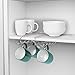 Spectrum Diversified Under The Shelf Mug Holder, Optional Under Cabinet Mounting, Slides Over Kitchen Cabinet Shelves, Holds Up to 8 Coffee Mugs & Tea Cups, Chrome