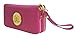 Canal Collection Double Zipper Around PVC Leather Wristlet Clutch Organizer Wallet with Emblem