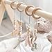 Let's Make 4pcs Baby Gym Toys Wood Baby Teether Pendant Rattles Baby Activity Gym Hanging Toy