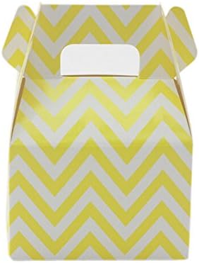SeasonC Chevron Gable Style Paper Candy Box Party Supplies Wedding Favor YELLOW
