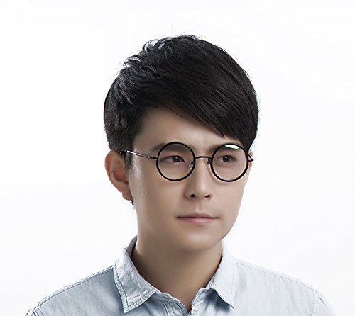 Agstum Vintage Retro Small Round Prescription Optical Eyeglass Frame 43mm (All black, 43mm)