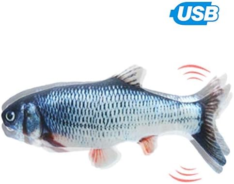Urhomy 魚ぬいぐるみ ペットのおもちゃ ペット 猫 噛むおもちゃ キャットニップ ぬいぐるみ 魚 おもちゃ 面白い 遊び 玩具 電気シミュレーション魚 ジャンプ魚 キャットニップ草ぬいぐるみ 面白い猫のおもちゃ おかしいぬいぐるみ シミュレーションエレクトリック人形魚