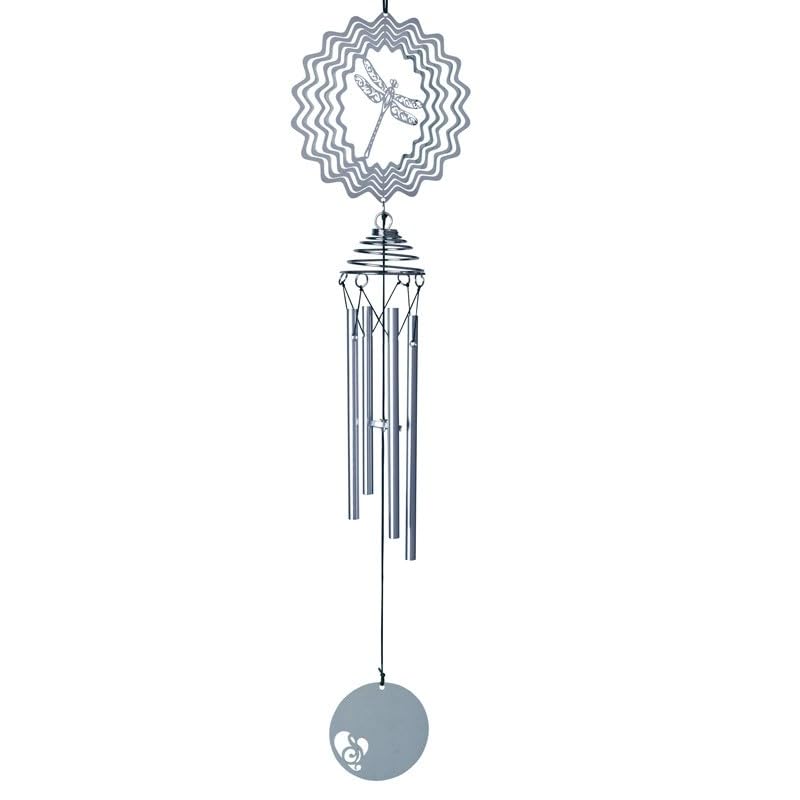 Metal Animal Wind Chimes, Adjustable 4 Thickened Aluminum Tubes, Hanging Garden Ornaments for Outdoors Indoors Balcony Tree Patio Backyard Home Decor (Dragonfly)