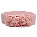 Voberry® Women Fashion Double Rose Flower Buckle Elastic Waist Belt Waistband (Pink)