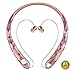 Bluetooth Headphones Bluenin Wireless Headphones Neckband Retractable Earbuds Noise Cancelling Stereo Headset Sport Earphones with Mic (Rose Gold)