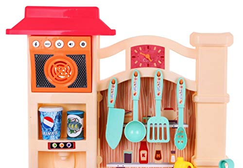 Ramiz Kinder Rollenspiel - Spielküche Kinderküche Spielset mit Spielzeug Lebensmittel, Zubehör, Wasserhahn mit Wasser… – Bild 7