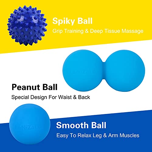 Massage Balls Kit Trigger Point Ball Spiky, Lacrosse Ball , Peanut