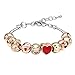 MANBARA Bracelets for Teen Girls Beaded Bracelet Cute Emoji Charm Bracelet for Kids Adjustable Length Heart Enamel Faces Christmas Birthday Jewelry Gifts