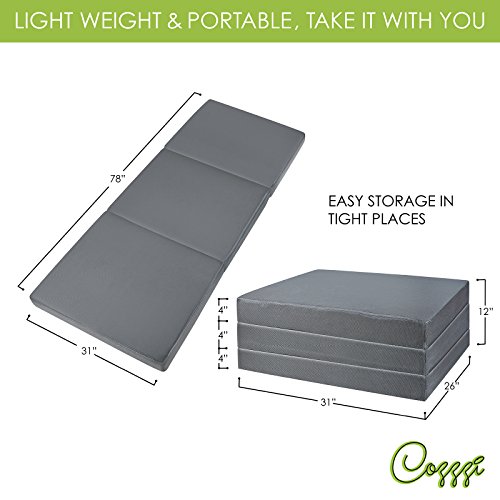 Cozzzi Trifold Foam Folding Mattress Lightweight and Portable Multi