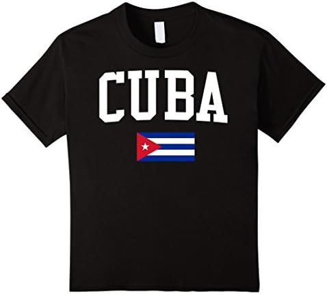 Kids icshirts: Cuba Cuban Flag T-Shirt Tee TShirt 8 Black