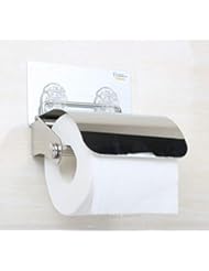 EzHome Add Toilet Paper Holder Without Making Holes in Your RV for RV/Small Bathroom Side-of-Tank Neat Toilet Paper Reserve Holder, Non-Permanent Sticker Stainless Steel Bath Tissue Dispenser