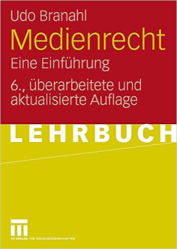 Medienrecht Eine Einfuhrung German Edition Branahl Udo Amazon De Bucher