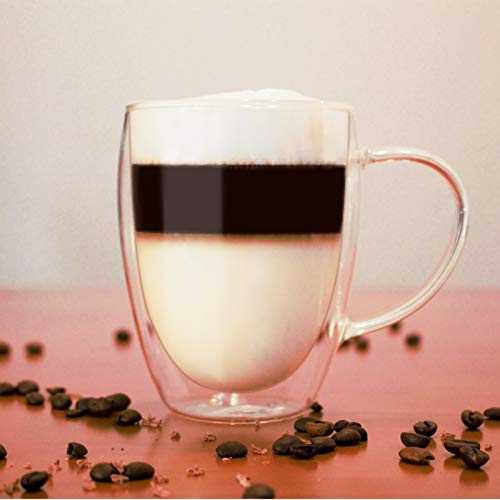Doppelwandige Latte Macchiato Gläser Set,Trinkgläser, Kaffeeglas,Teegläser, Cappuccino Gläser, Durchsichtige Tassen aus… – Bild 6