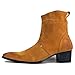 OTTO ZONE Dress Boot for Men Leather Chukka Designer Boots Casual Heel Shoes Zipper-up
