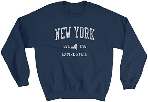 New York NY Sweatshirt Vintage Sports Gift Ideas Empire State Design - Navy