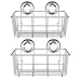 iPEGTOP Suction Cup Deep Shower Caddy Bath Organizer Wall Shelf for Large Shampoo Gel Holder Bathroom Accessories Storage -Rustproof 304 Stainless Steel, 2-Pack