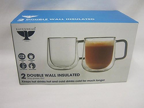 Ravenhead Double Wall Mug, 300ml, Set of 2, Transparent