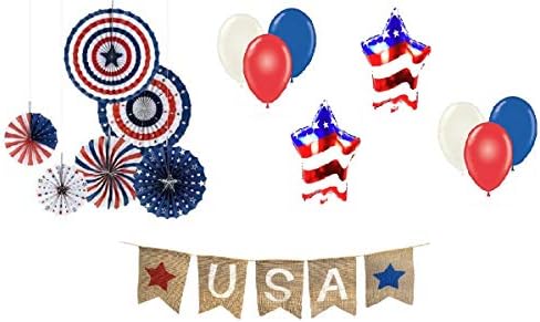 4th Of July Decorations Kit Patriotic Party Hanging Paper Fans