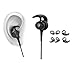 In Ear Earphones, Wotmic Earhook Headphones with Microphone Sports Earphones Cable Clip Included Black Earbuds