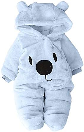 Baby Bear Velvet Quilted Puffer Suit Infant Animal Snowsuit Jumpsuit Costume