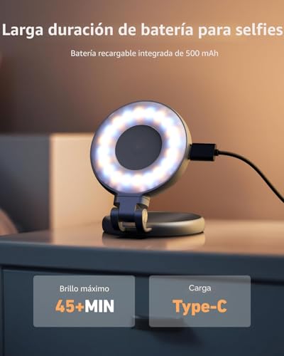 TELESIN C03 Magnetic Selfie Light, Selfie Light for iPhone/Android | Phone Light with 3 Lighting Modes, Portable LED Selfie Light for Selfies/Photography/Zoom Calls