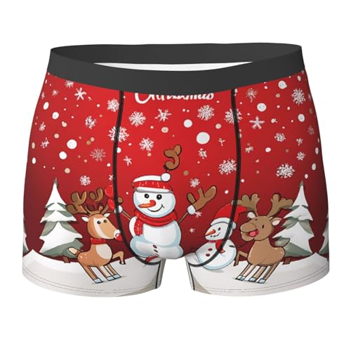 SYHEART Merry Christmas Pattern Print Men'S Boxer Briefs With Elastic Comfort Fit Design For All-Day Wear