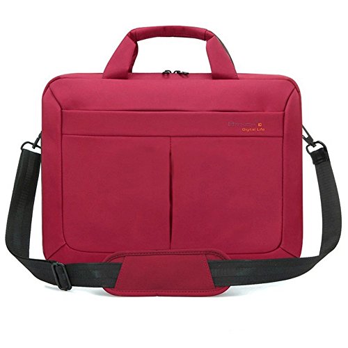 Laptop Shoulder Bag ,Laptop Messenger Bag,BRINCH(TM) 15.6 inch Nylon Waterproof Laptop Notebook Computer Shoulder Bag For 15-15.6 Laptop/Notebook/MacBook/Chromebook With Shoulder Strap,Red