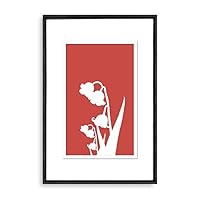 Framed Canvas Wall Art Abstract Flower Canvas Prints Home Artwork Decoration for Living Room,Bedroom - 16x24 inches