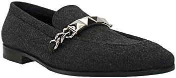 Louis Leeman Mens Charcoal Felt Loafer With Silver Ornament