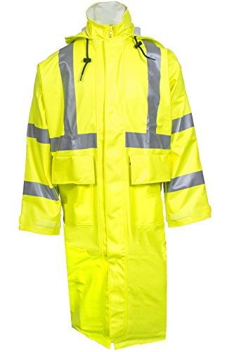 National Safety Apparel R31RL062X Arc H2O FR Trench Coat, Class 3, XX-Large, Fluorescent Yellow