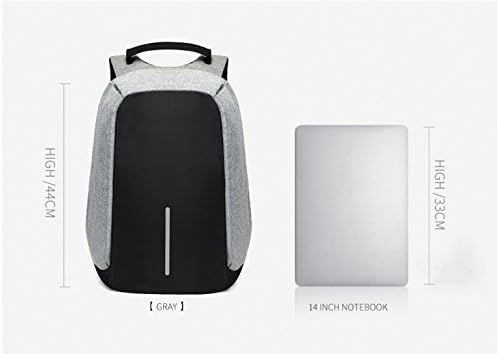 Official Bobby Anti Theft Anti Cut Power Bank USB Port Travel Working backpack (Grey)