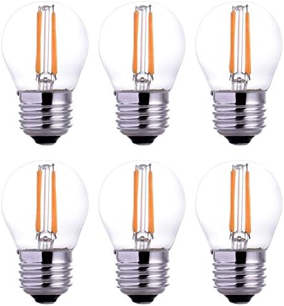 YT 6pcs/lot LED E26 Filament Candle Light Bulb 4W To Replace Incandescent 40W Bulb Soft White 2700K 360 Degree Beam…