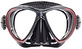 Scubapro Synergy 2 Twin Scuba Diving Mask (Black/Black Red)