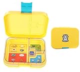 Leakproof Bento Box with Removable 4 Section Tray | Nontoxic, Easy to Clean, for Kids & Adults | 16 Bonus Lunchbox Notes by Three Squares, (Sunflower Yellow)