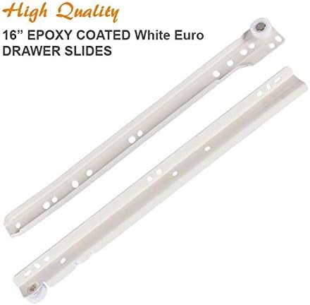 Y Y Decor White Epoxy Coated Euro Drawer Slides 12 22 10 Pair