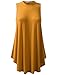 URBANCLEO Womens Mock Neck Sleeveless Elong Tunic Top Shirt Mustard XLarge