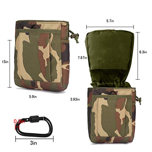 Vindar Climbing Chalk Bag, with Carabiner Clip Drawstring Bag for Climbing, Bouldering, Gymnastics, Cross Fit and Lifting (Camo)